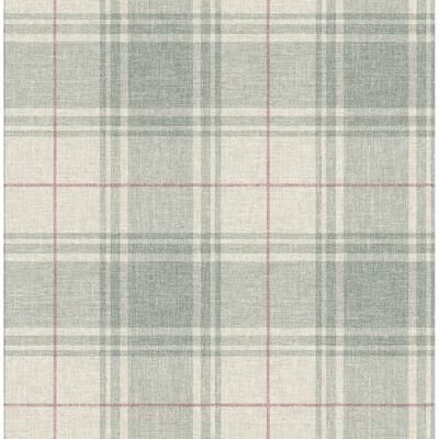Seabrook Designs Libbie Flannel Plaid Unpasted Wallpaper