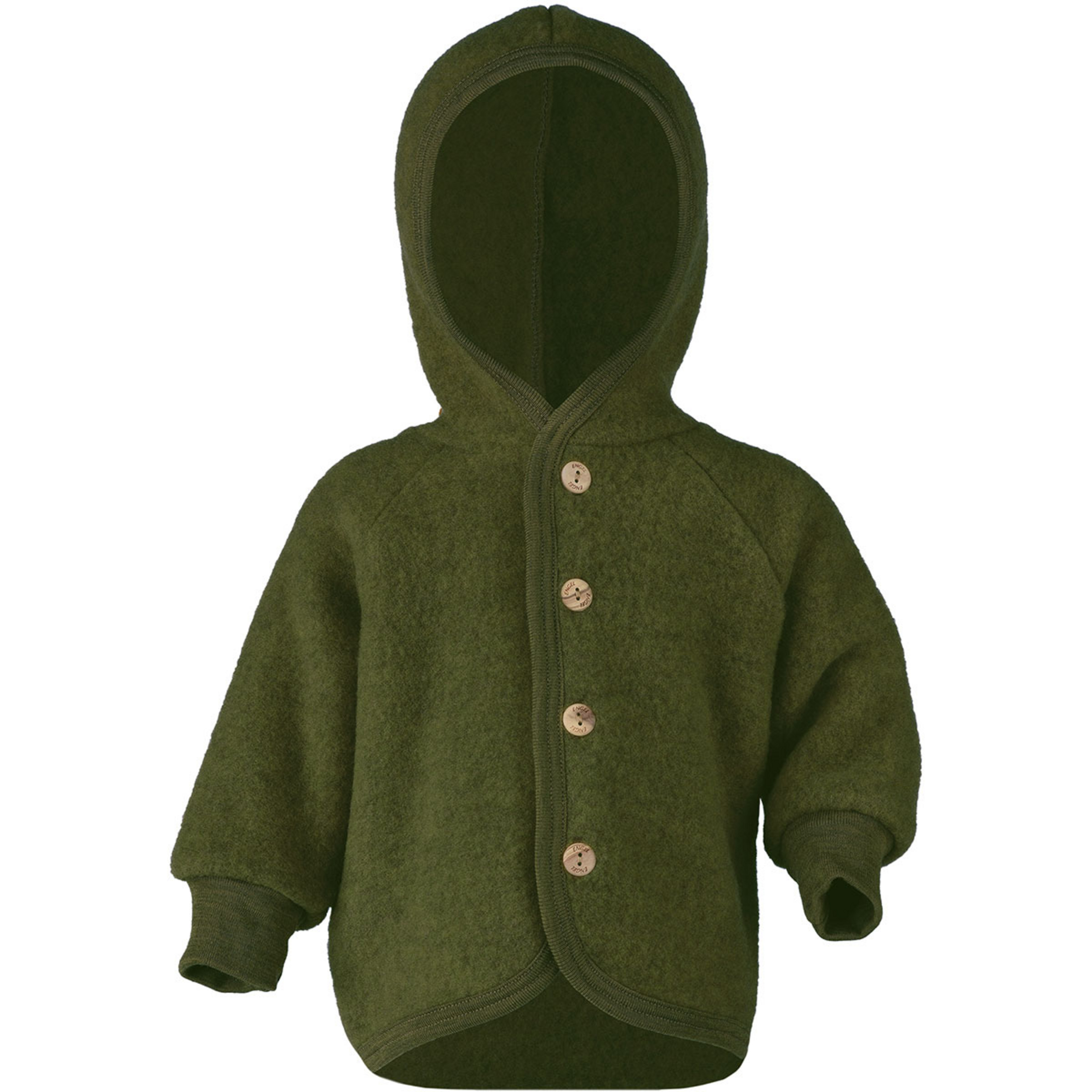 Engel Wollfleece Kinder Freizeitjacke, Parkas oliv Größe 110 Trekking Hautfreundlich Merinowolle