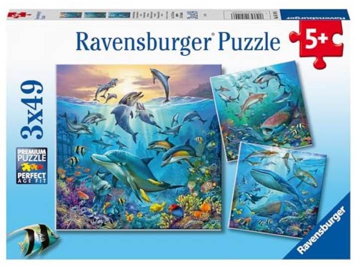 Ravensburger puzzel Dieren in de Oceaan - 3x49 stukjes - kinderpuzzel