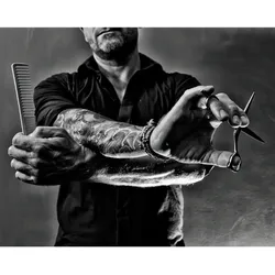 die Faktorei »The Barber« Glasbild