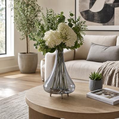 Sagebrook Home Glass Vase With Metal Base