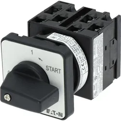 Eaton 048351 EIN-AUS-Taster, T0, 20 A, Einbau, 3 Baueinheit(en), Kontakte: 6, Tastfunktion in Stellung START, 90 °, rastend, mit 0-Stellung, mit