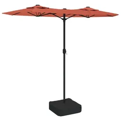 Helloshop26 - Doppelter Garten-Sonnenschirm 316 x 145 cm Polyester Terrakotta