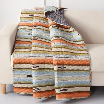 Painted Desert Boho Chic Quilted Throw Blanket, Sapphire by Greenland Home Fashions in Sapphire (Size OS)