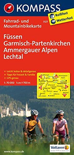KOMPASS-Karten GmbH - Füssen - Garmisch-Partenkirchen - Ammergauer Alpen - Lechtal: Fahrrad- und Mountainbikekarte. GPS-genau. 1:70000 (KOMPASS-Fahrradkarten Deutschland, Band 3127) - Preis vom 30.09.2026 22:30:23 h