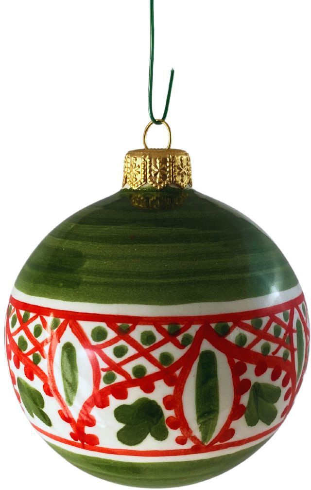 Pallina Di Natale Realizzata A Mano In Ceramica Dipinta