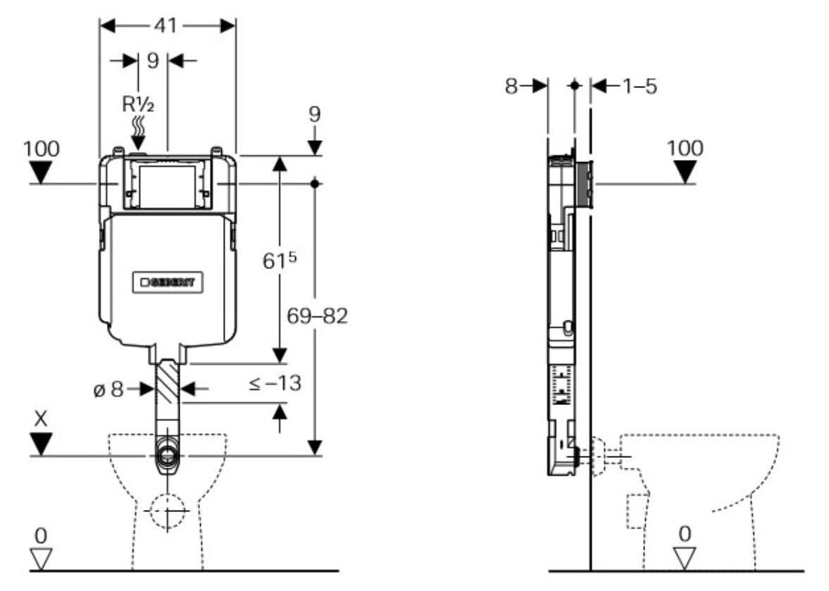 Geberit Inbouw spoelkast SIGMA 8, 8 cm