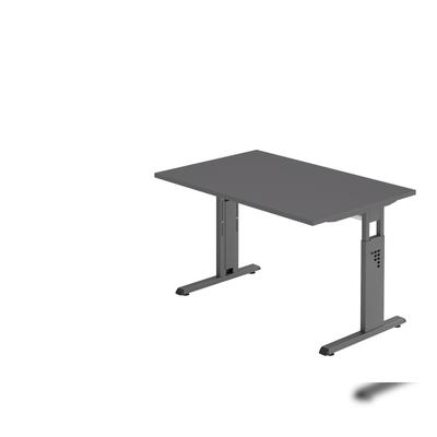 Hammerbacher-Schreibtisch C-Fuß 120x80cm Graphit/Graphit-VOS12/G/G