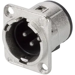 NEUTRIK® XLR, 3-pol , Metall-, Printtechnik vertikal-Einbaustecker, versilberte(r) Kontakt(e), Type D, nickelfarben