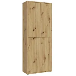 FORTE Garderobenschrank Alice Springs Holzoptik Braun Eiche