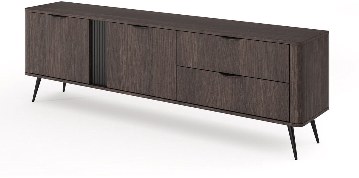 Selsey Veris TV-meubel met 2 deuren en laden in Dunin eiken, Breedte: 195,2 cm