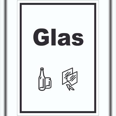 HB-Druck Glas Mülltrennung Aufkleber Text Symbol Scheibe Flasche A0 (841x1189mm)