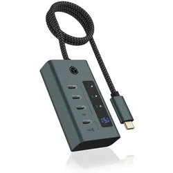 ICY BOX IB-HUB1454-C31, 4 Port Type-C USB 3.2 Gen 2 Type-C Hub, Aluminiumgehäuse