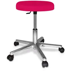 ratiomed Rollhocker fuchsia mit poliertem Alu-Fußkreuz