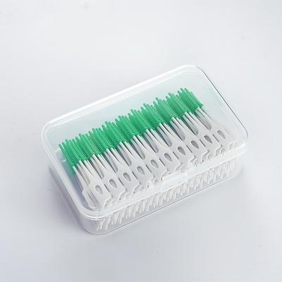 100 Stück Interdentalbürsten aus Silikon, Zahnstocher, Bürste zwischen den Zähnen, Silikon-Zahnstocher mit Gewinde, Mundreinigungswerkzeug