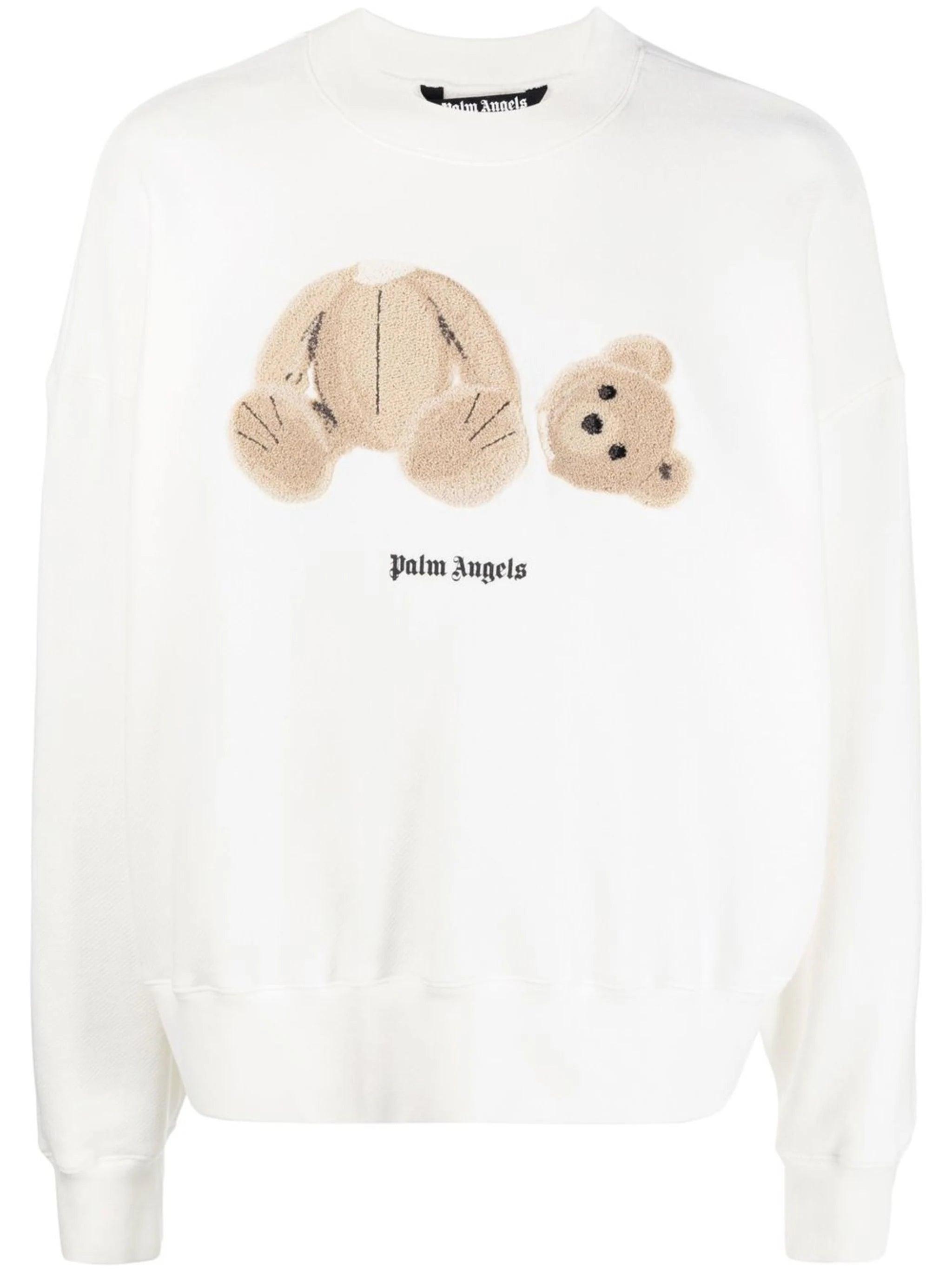 Palm Angels Bear Rundhals-Sweatshirt Weiß