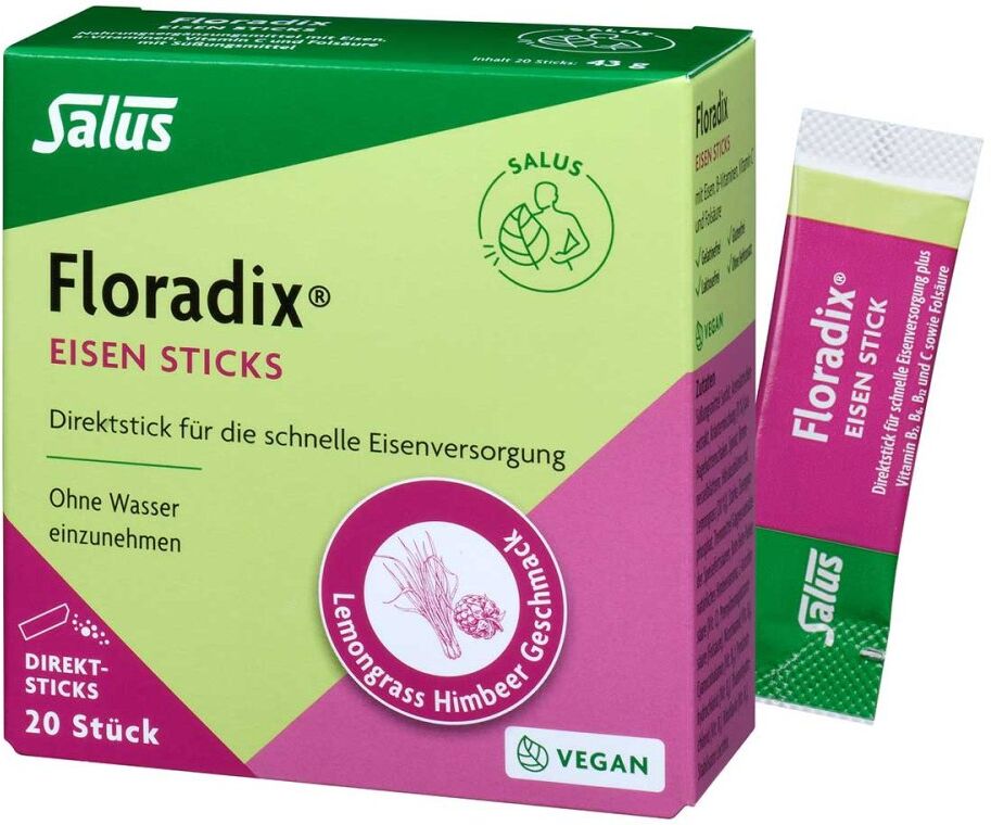 Salus Floradix Eisen Sticks Pulver 20stk