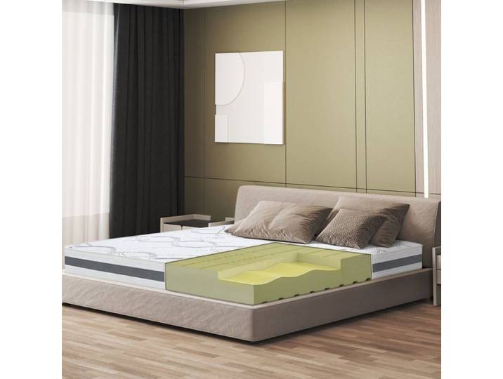 The White Stone Matelas 140x200 cm Hypoallergénique - epaisseur 20 cm - Propriétés orthopédiques et automodelantes - Produit en