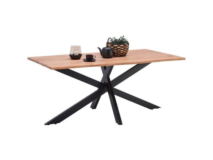 Livetastic Esstisch, Schwarz, Akazie, Holz, Metall, Akazie, Hartholz, rechteckig, Sternfuß, 90x77x180 cm, Esszimmer, Tische, Esstische