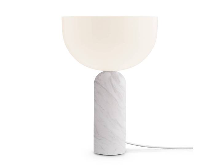New Works Designer Tischlampe Kizu Small, weiß / opal, für Wohn- / Esszimmer, Stein, Design, Tischlampe
