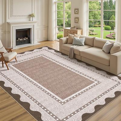 "Garvee Modern 9'x12'Area Rug,Textured Border Minimalist Washable Area Rug - 2'3"" x 12' Runner"