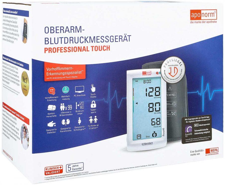 Aponorm PROFESSIONELL Touch Blutdruckmessgerät Oberarm 1stk