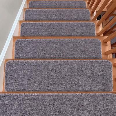 SUSSEXHOME Carpet Stair Treads for Wooden Steps - Indoor Staircase Step Treads with Thick Carpet & Pattern Design