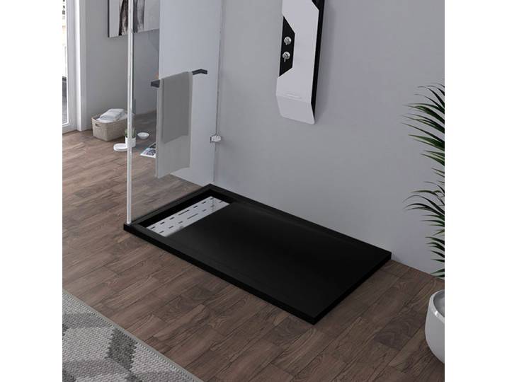 Receveur en gel coat ALICANTE Noir 120x80cm