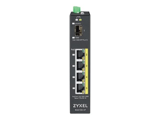 ZyXEL RGS100-5P - Switch - unmanaged - 4 x 10/100/1000 (PoE+) (RGS100-5P-ZZ0101F)
