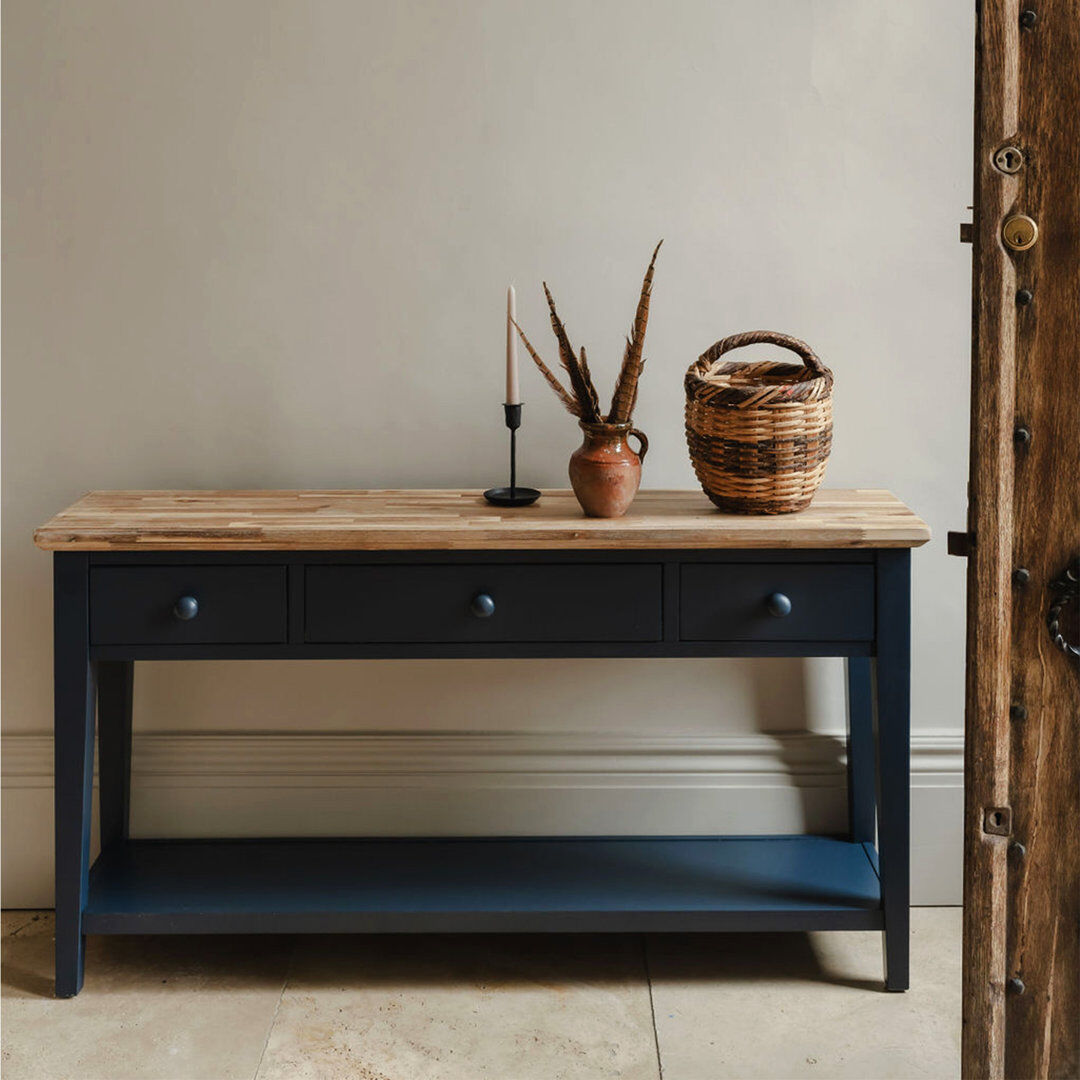 Three Posts Bayou 143 cm W Console Table Navy Blue 76cm H X 143cm W X 34cm D
