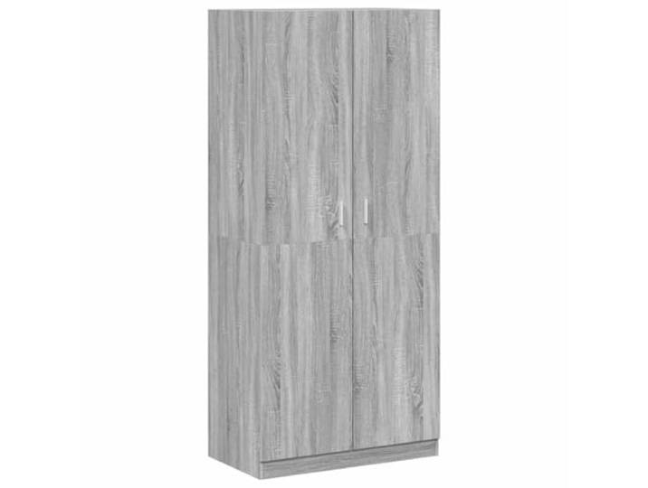 Schrank Sonoma Grau 90x52x200 cm Holz mit Stab Holzwerkstoff, Holzrahmen, Doppeltür, Fach mit Stange, Wandmontage
