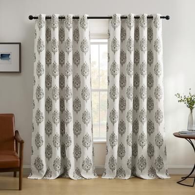 Threadmade Navara Medallion Room Darkening Window Curtain