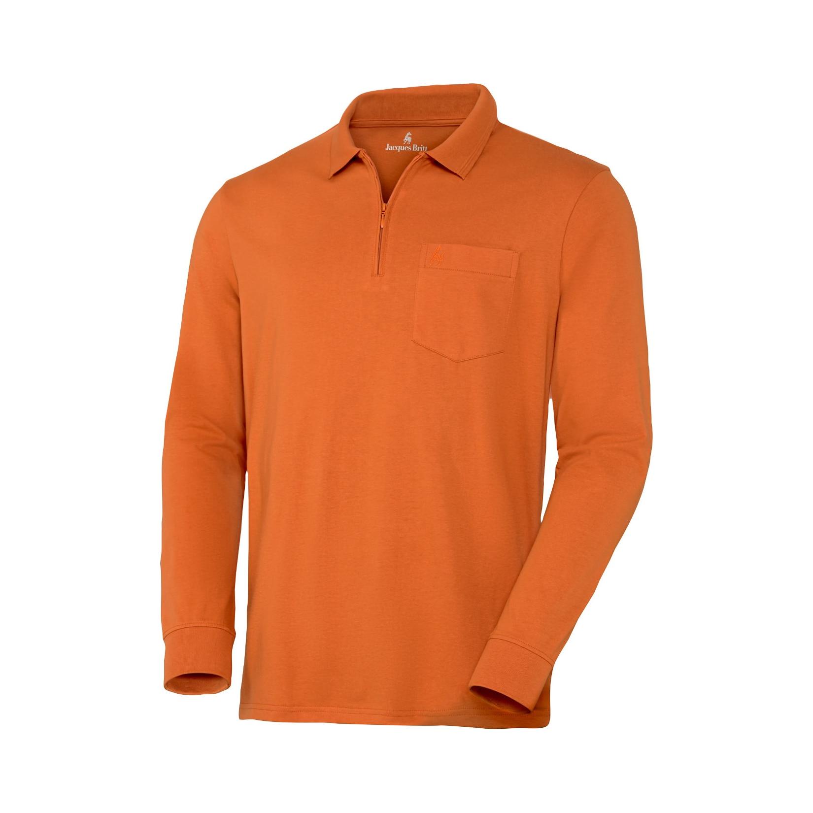 Jacques Britt Herren Polohemd langarm mit Zipp