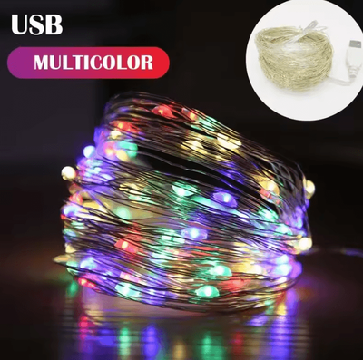 Inspire Curations 5M 10M USB Waterproof Copper Wire Fairy String Lights multicolor 10m 100led