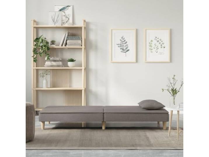 KTHLBRH Schlafsofa Stoff Taupe 200 cm Verstellbare Rückenlehne, 2 Kissen inklusive, Rahmen aus Sperrholz, Traglast 110 kg
