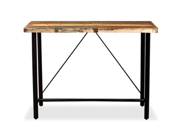 GPUTYGHN Bartisch Altholz Massiv 120x60x107 cm Recyceltes Massivholz, Stahlgestell, Industrie-Design, Esszimmer, Küche, leichter Zusammenbau