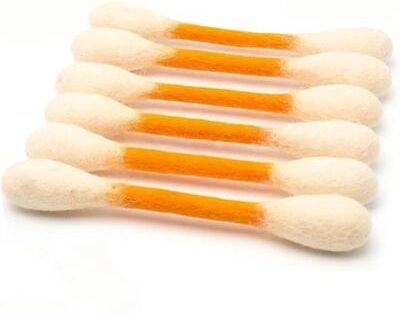 Uplift Picks Giant Cotton Swab Catnip Kicker Toy For Kittens Chewing Teething Exercise And Indoor Play orange 6 Pcs