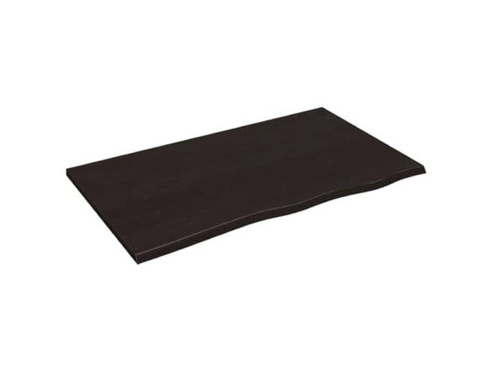 Tischplatte Eiche Massivholz, Dunkelbraun, 100x60x2 cm Lackierte Oberfläche, randvoll, handgefertigt, universell einsetzbar, montagefertig