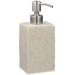 relaxdays Seifenspender »Steinoptik« 200 ml beige, 7.5x17.5x8 cm