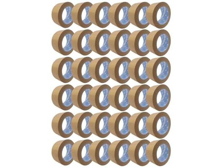 gws tapes Papier-Packband 36 Rollen/Naturkautschuk-Klebstoff/nachhaltig/recyclinggerecht/Klebeband für Pakete, Umzug uvm / 50 m x 50 mm,braun