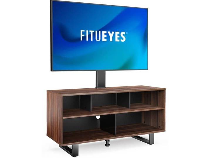 FITUEYES Meuble TV avec Support TV pour Écran 32''-65'' en Bois Hauteur Réglable