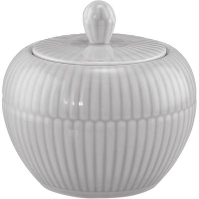 Zuckerdose SELTMANN WEIDEN "Amina", weiß (grau), H:9,4cm Ø:9,6cm, Porzellan, Lebensmittelaufbewahrungsbehälter, Zuckerdose, Behälter für Zucker