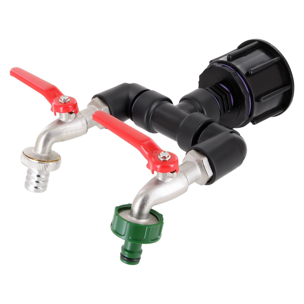 REKUBIK IBC Adapter S60x6 - 2-fach 3/4" Kugelhahn + "GARDENA" kompatibel