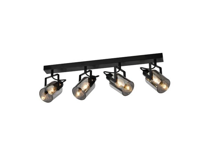 Nettlife Deckenstrahler Minden 4-flammig 63.5/9.5/18 cm, Schwarz, Metall, E14, 9.5x18x63.5 cm, Lampen & Leuchten, Innenbeleuchtung, Spots & Strahler, Wandstrahler