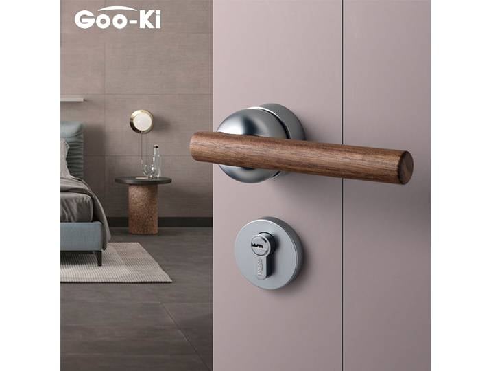 Serrure de porte en noyer noir, serrure de porte de Style américain, poignée de porte intérieure pour meubles, serrure de sécurité