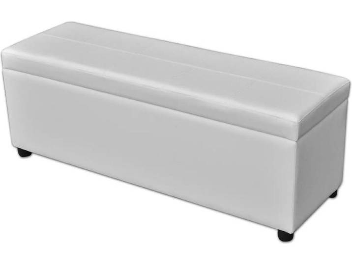 vidaXL - Opbergbank - lang - hout - wit