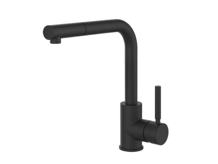 GESSI mitigeur avec douchette extractible mono jet 17169 NEUTRON (Matt Black - Métal)