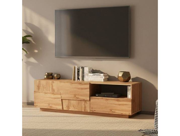 Meuble TV Dcoulibal - Dmora - Mélamine - Chêne 150x44h46 cm
