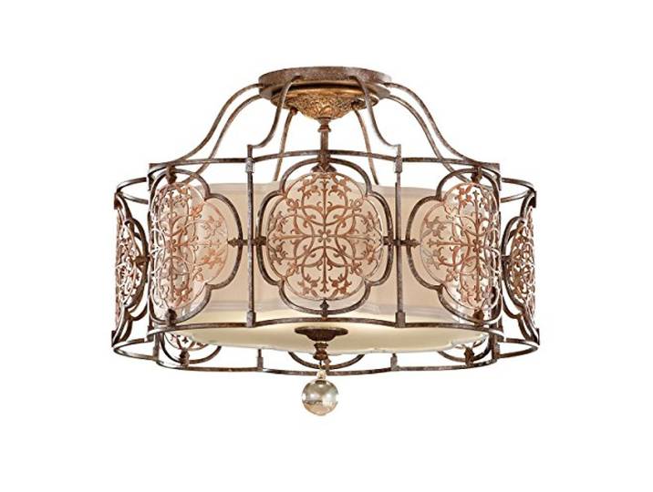 Elstead Marcella - 3 Light Semi Flush Deckenleuchte British Bronze, E27