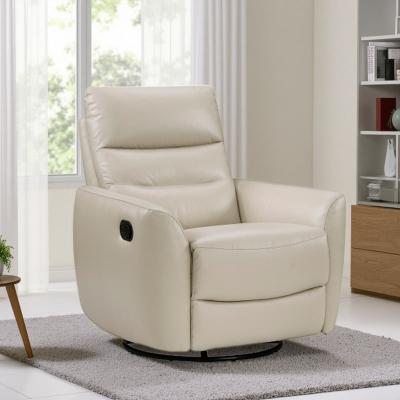 VIVIADORE Leather Swivel Glider Recliner, Manual Living Room Chair with 360° Rotation, Gentle Gliding Motion, Top-Grain Leather Seating